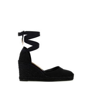 Castaner Women Black Canvas Carina Wedges